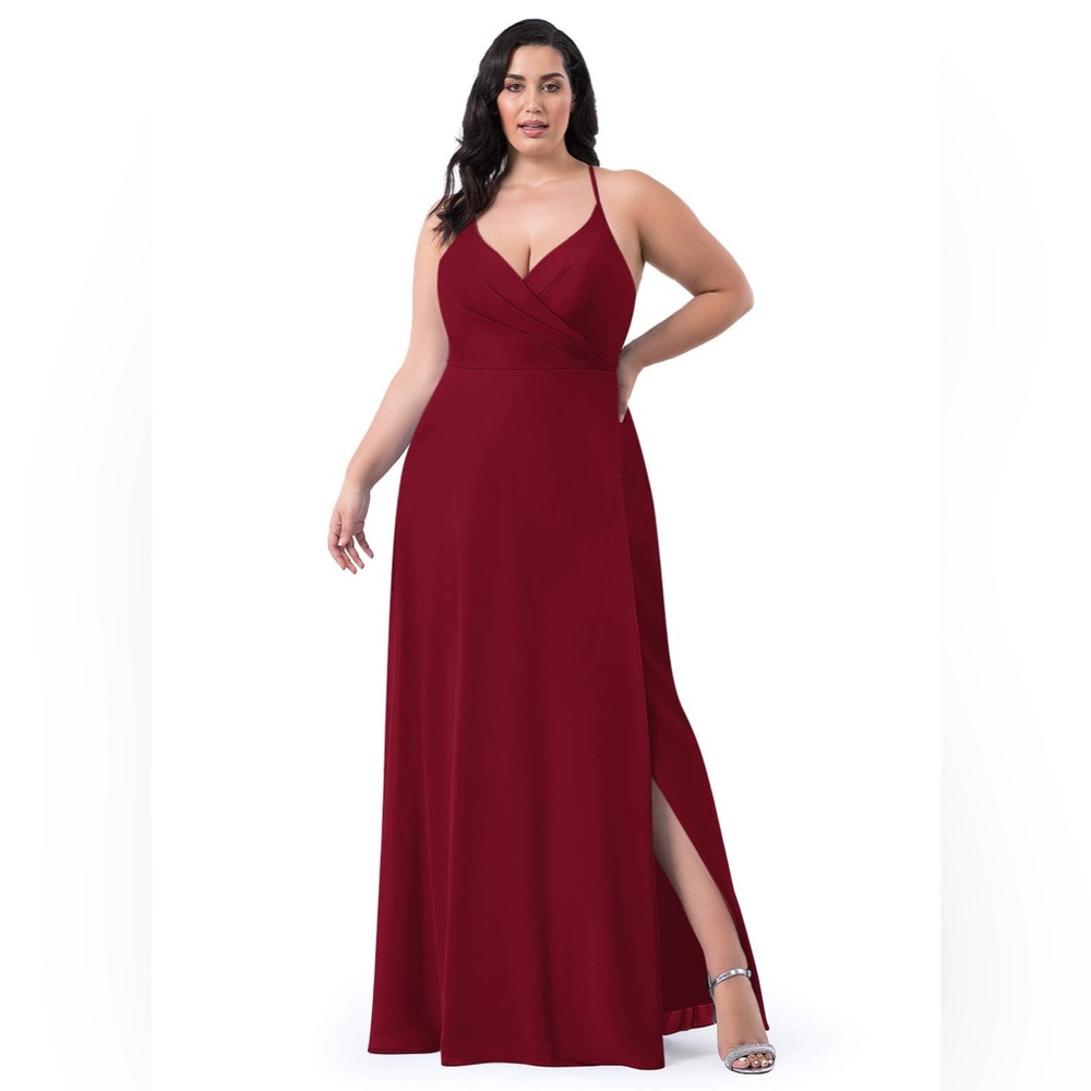 AZAZIE Burgundy Aline Floor Length Gown